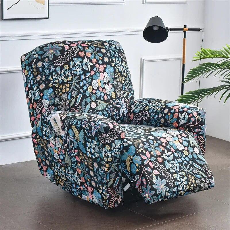 Nordic Flowers Recliner Sofa Covers Lazy Boy Elastic Sofa Protector Slipcover Relax Armchair Cover Lounge Home Pets Anti-Scratch