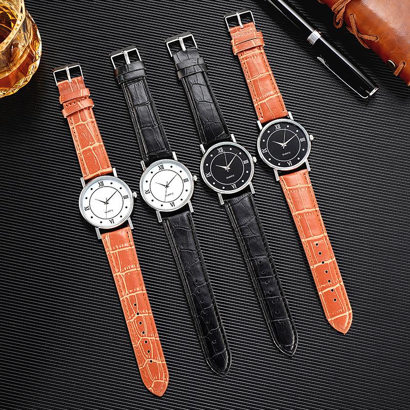 New Roman Scale Men Watch Creative Watch Wristwatch Sport Quartz Watch Male Clock Fashion Watches Leather Band Roman Business Casual for Men