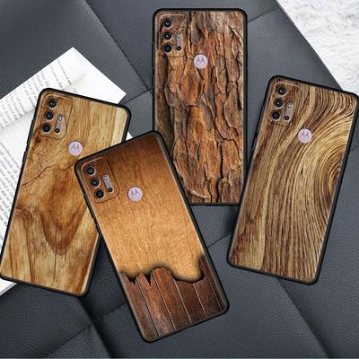 Carved Wood Case For Motorola G30 G9 Play G82 G52 G60 G8 G9 Power G50 One Fusion Edge 30 20 Black Soft Phone Capas