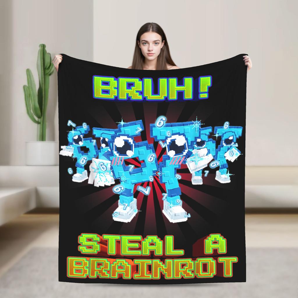 Super Soft Blanket Decorative Funny 67 Six Seven Meme Ice Cream Throw Blanket  Flannel Bedspread For Couch Chair Sofa Bed Cover