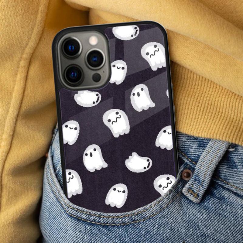 Ghost Cute Horror Soft Phone Case for iPhone 17 Air 16e Pro Max 15 Pro 13 14 Plus 11 12 MagSafe Magnetic Coque
