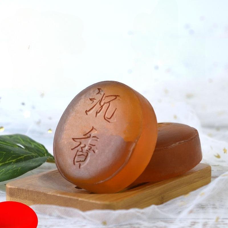 1Pc Agarwood Soap Handmade Soap Essential Oil Soap Sophora Flavescens Cleansing Bath Soap Brightening Skin