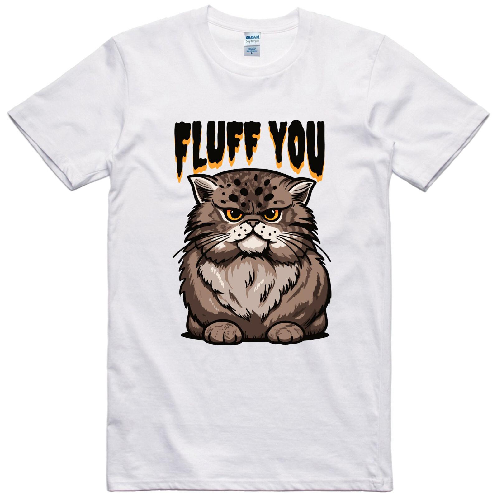 Funny Unisex T Shirt Cat Fluff You Feline Novelty Slogan Tee S разноцветный