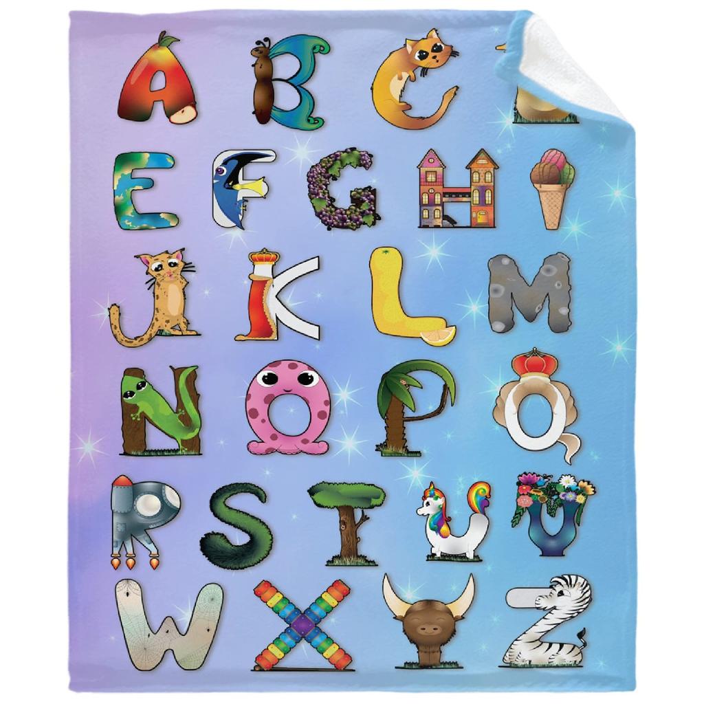 Cartoon Truck Letters Digital-printed Polyester Bedroom Velvet Flannel Soft Sofa Cover Blanket Fleece Soft Sofa Cover Blankets