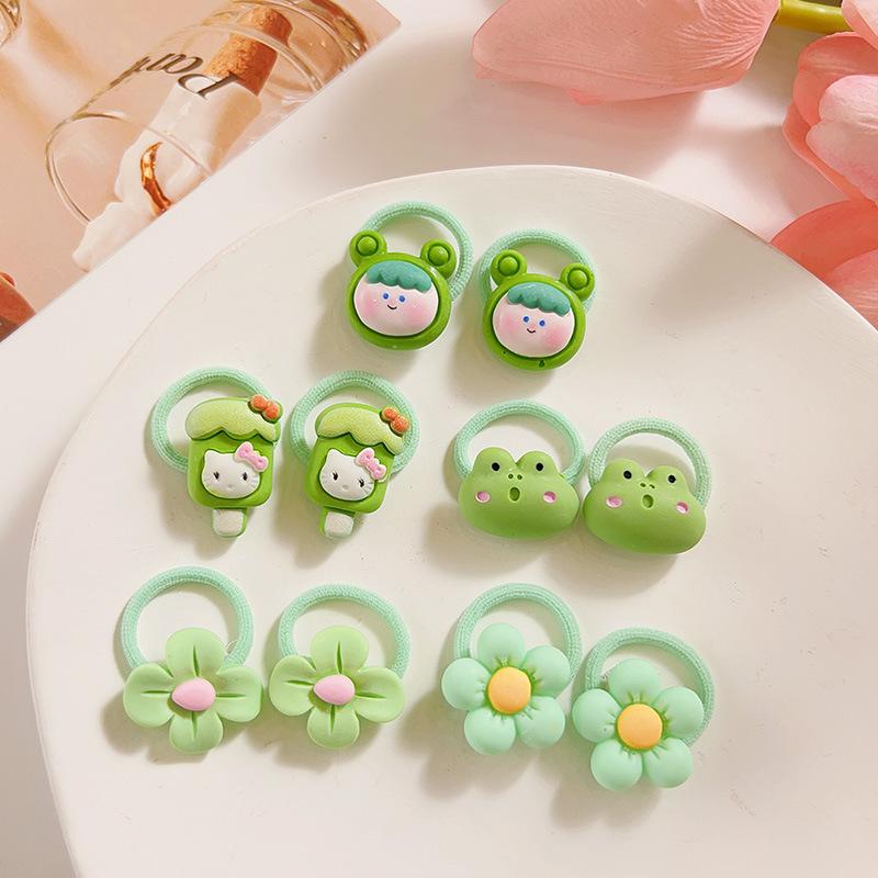 10PCS/Set Sweet Flower Shaped Hair Ties Elastic Hairbands Baby Colorful Ponytail Holders Rubber Band for Toddlers Kids