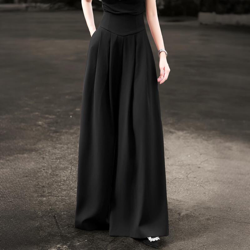 Lanser 2026 Summer Thin Wide-Leg Business Pants L чёрный