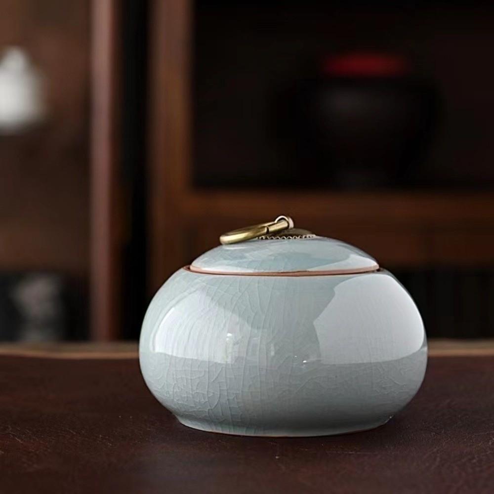Crackle Glaze Tea Canister Sealed Tea Storage Box Creative Storage Jar  Puer Tea