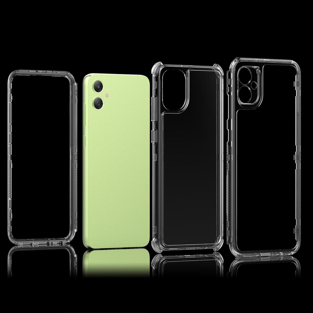 Für Samsung Galaxy A05 4G Hülle Acryl+TPU 3-in-1 Transparente Handyhülle