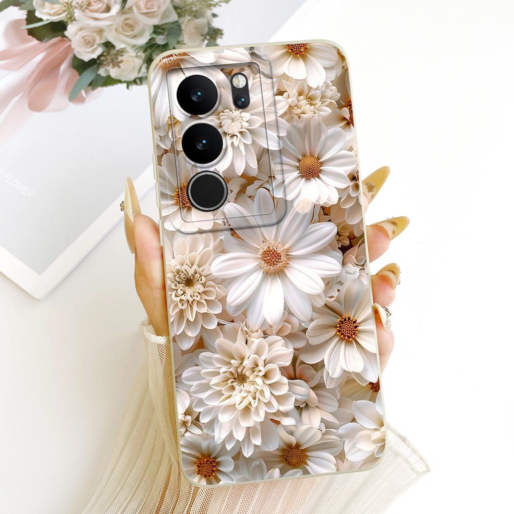For Vivo V29 V29Pro Cute Cat Flower Cartoon Phone Case For Vivo V 29 V29 Pro V2250 V2251 Shockproof Soft Silicone Covers Bumpers
