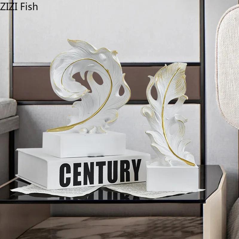 Migoczące Pióra Feniksa Ozdoby Dzieło Sztuki Dekoracja Biurka Żywiczne Rzemiosło Kreatywna Rzeźba Pióra Estetyczna Dekoracja Pokoju