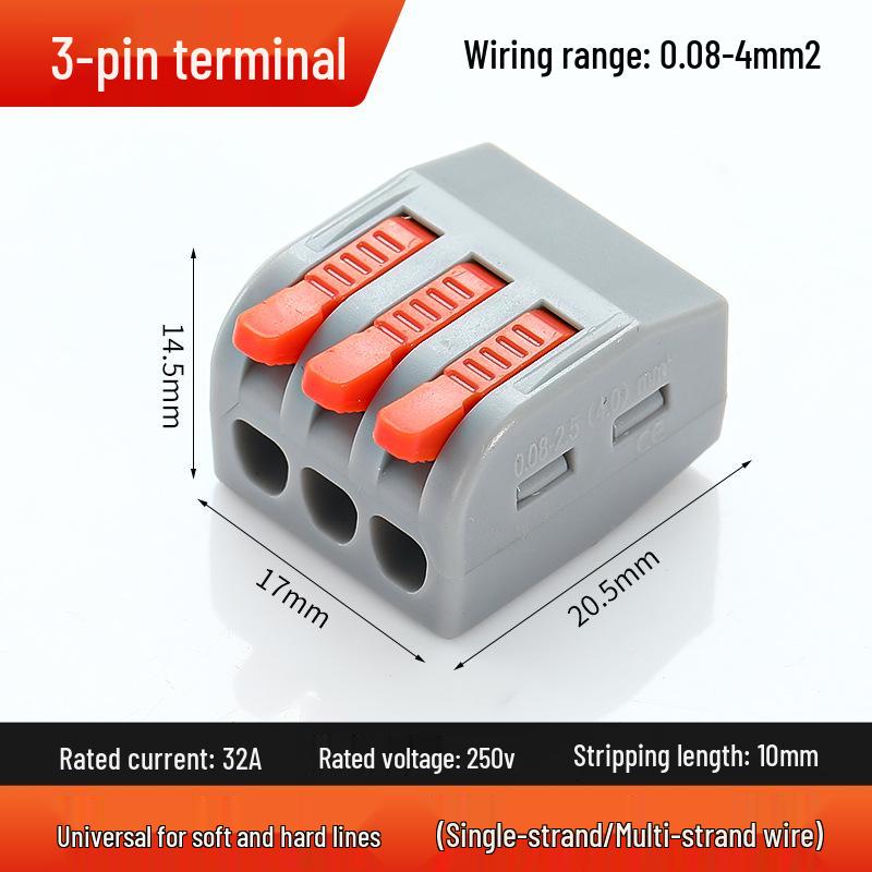 PCT Quick 2-in 2-out Waterproof Wiring Terminal 2-Position Plug-in Wire Connector