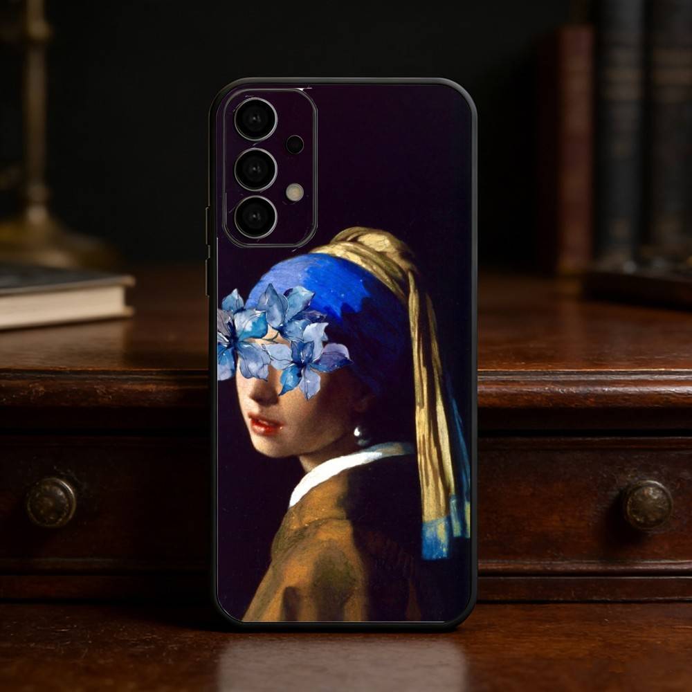 Girl With A Pearl Earring Vermeer phone Case For Samsung S25,24,21,22,23,30,Ultra,20,Plus,Fe,Lite,Note Soft Black Cover