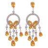 Silver Needle Diamond Inlaid Butterfly Tassel Earrings and Necklace Set: Elegant Hollow Design with Personality and Style.