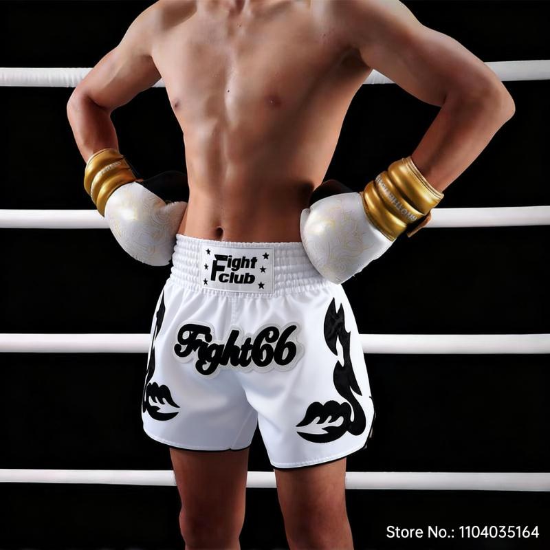 Muay Thai Shorts Boxing Fight Kickboxing Grappling Training Workout Gym Shorts for Men Women Kids Classic Thailand Boxing Pants