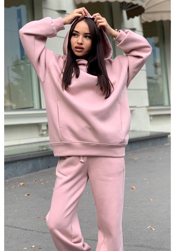2023 Women's Fashion Solid Color Hooded Sweatshirt & Casual Two-Piece Set for Autumn/Winter