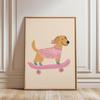 Cool Poodle Wall Art Cute Dog with Sunglasses Rabbit Colorful Kids Room Decor Modern Nursery Art Party Animal Illustration