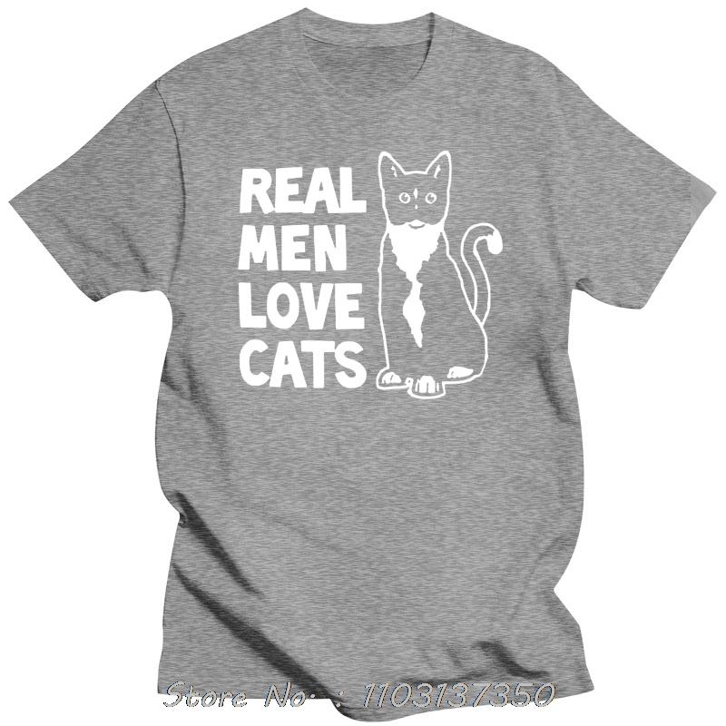 Fashion T-shirt Real Men Love Cats Men T-Shirt Black Cotton S-3Xl Custom Special Print Shirt Unisex O-Neck Tshirt Men's Clothing