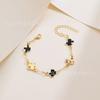 Cross-Border New Four-Leaf Clover Bracelet for Women, Korean Simple Ins Style, Mother-Of-Pearl Good Luck Four-Leaf Clover Versatile Bracelet