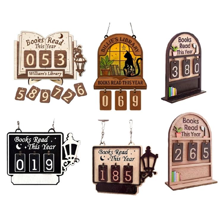 Wooden Reading Trackers With Slide Function For Accurate Page Count Educational Wooden Reading Progress Counter Device