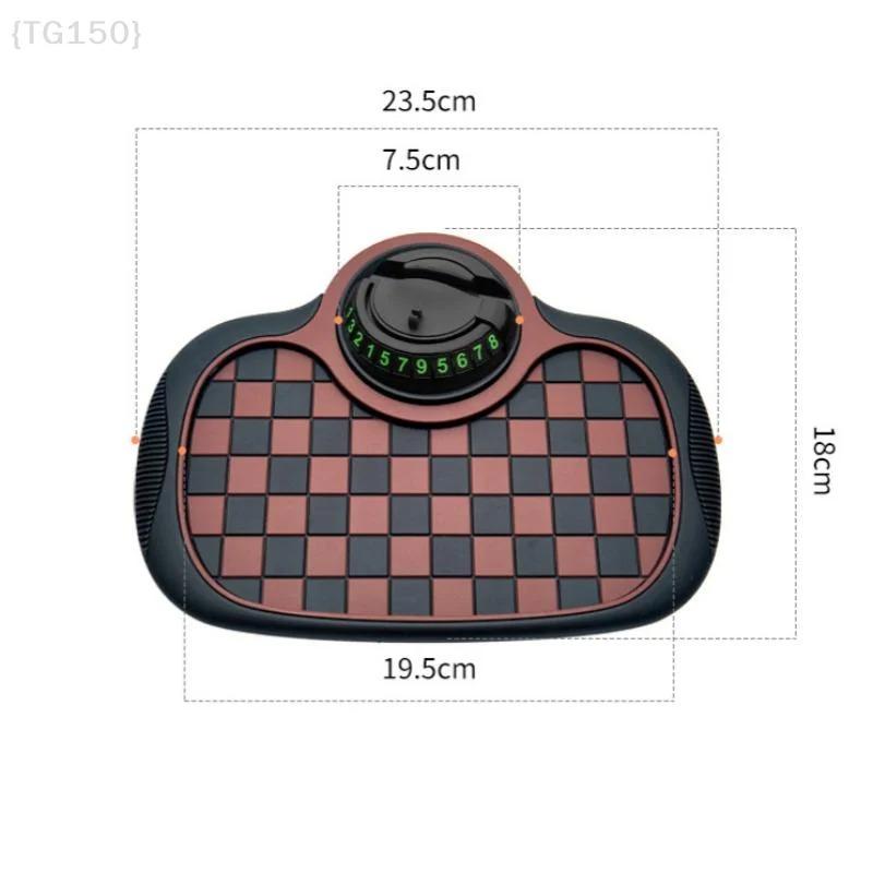 Universal Car Dashboard Mat With Hide Parking Number Plate Anti Slip 360-degree Rotation Phone Holder Interior Accessories