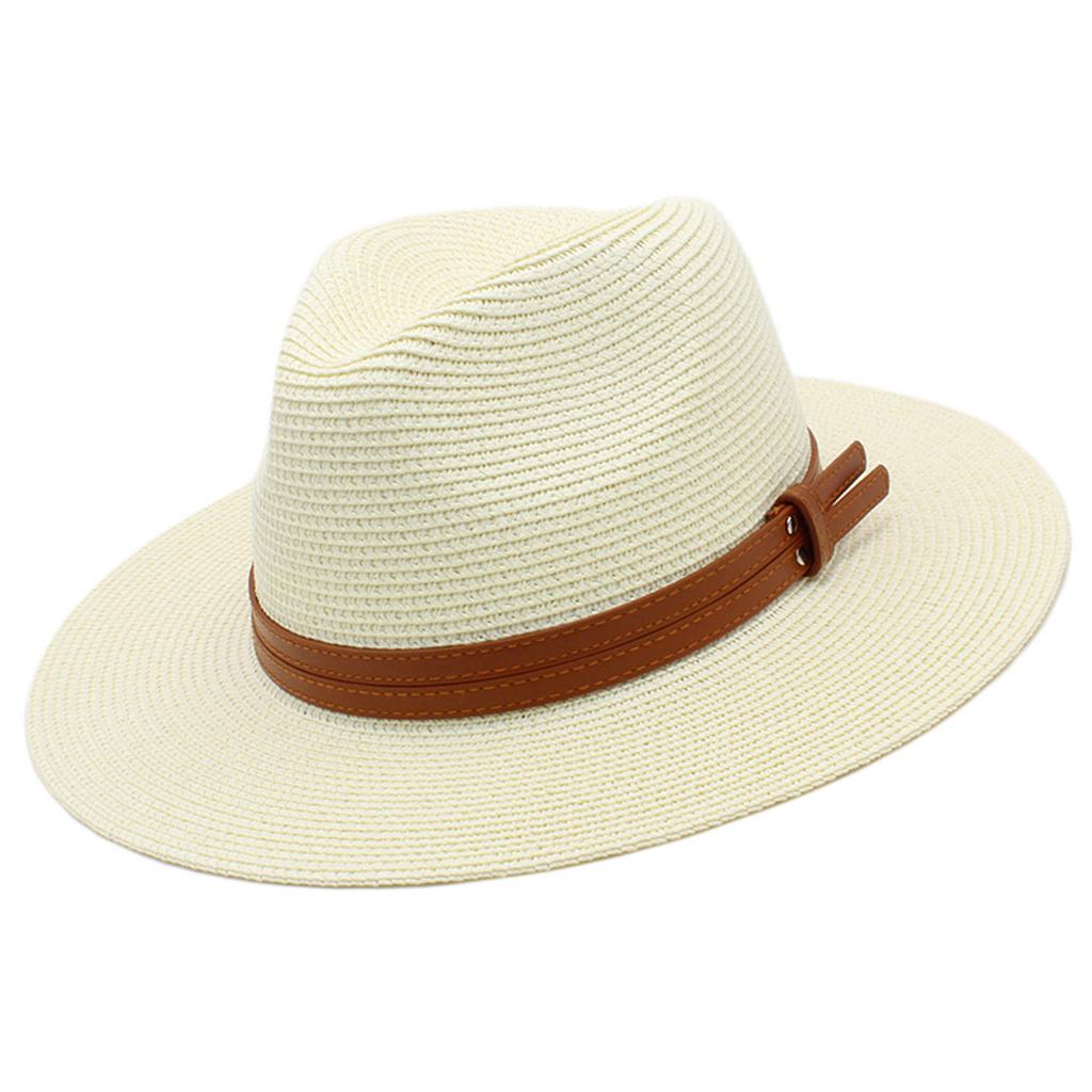 Elegant Wide Brimmed Straw Hat Handwoven Breathable Ethnic Straw Hat Holiday Vacation Hat Western Sun Hat