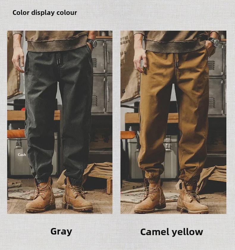 Jay Leno Men's Retro Overalls: American Heavyweight Loose Cuffed Casual Pants for Autumn.