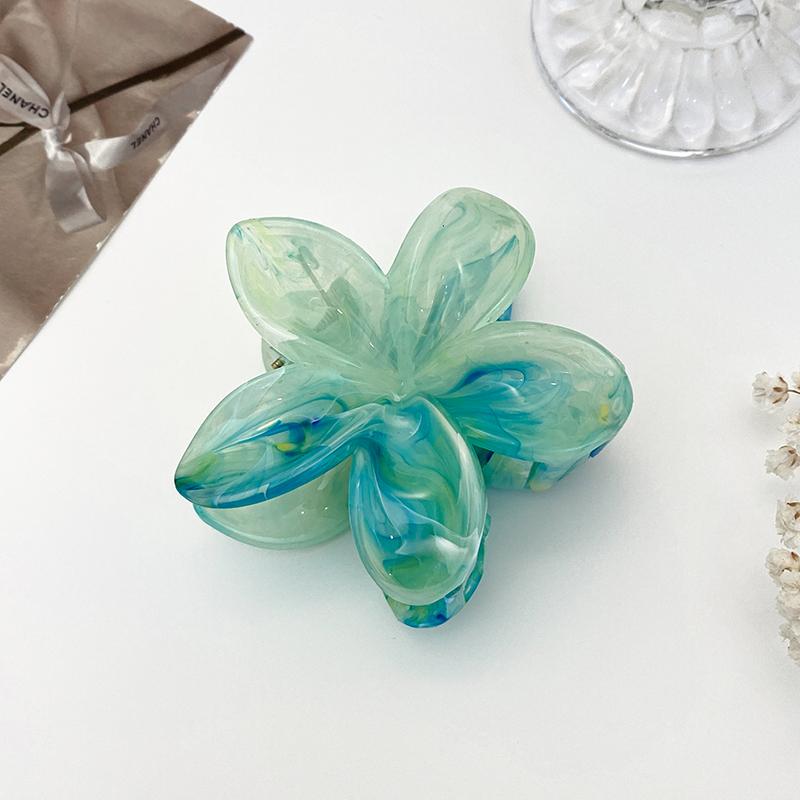 Gradient Flower Hair Accessories Set Beach Style Hairpins Flower Claw Clips Summer Flower Hairpins Hawaiian Style