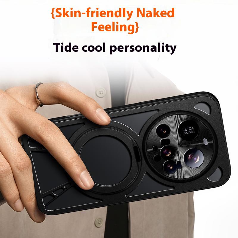 For Xiaomi 15 Ultra Case Magnetic Kickstand Hollow Heat Dissipation Silicone+PC+Metal Bumper Phone Cover