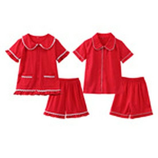 Summer Simple Cotton Linen Two-Piece Set: Breathable Short Sleeve and Shorts for Boys and Girls