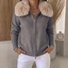 Cardigan lavorato a maglia da donna con zip e colletto per Autunno Inverno
