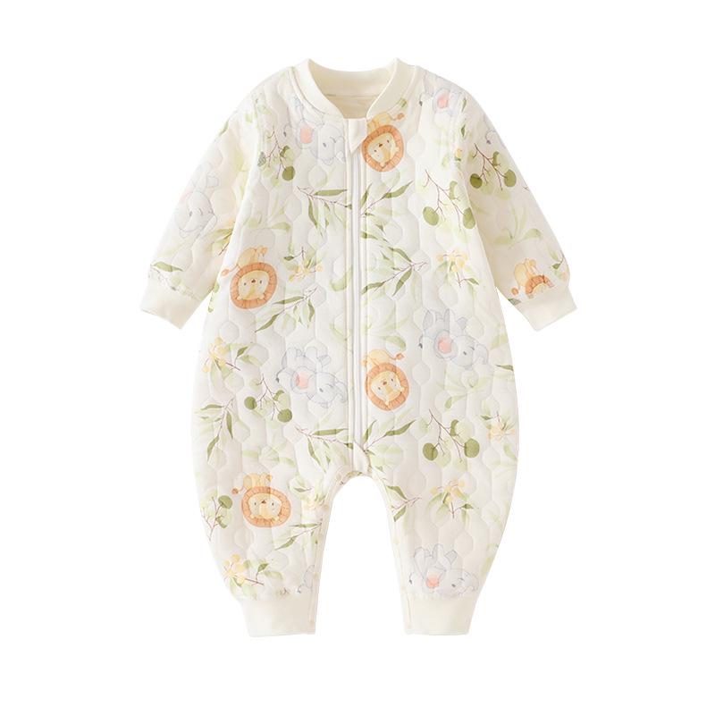 Newborn Quilted Zipper Sleeping Bag: Anti-Kick, Split-Leg Pajamas for Autumn & Winter