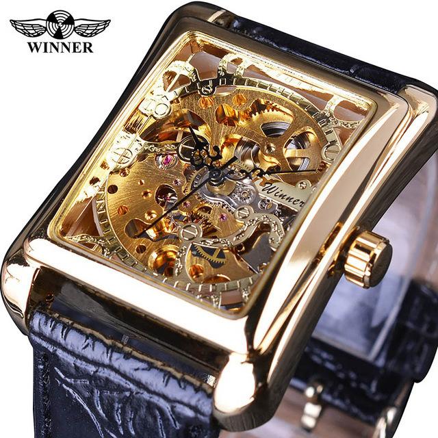 Winner Men S Fashion Casual Hollow, Manual Mechanical Watch