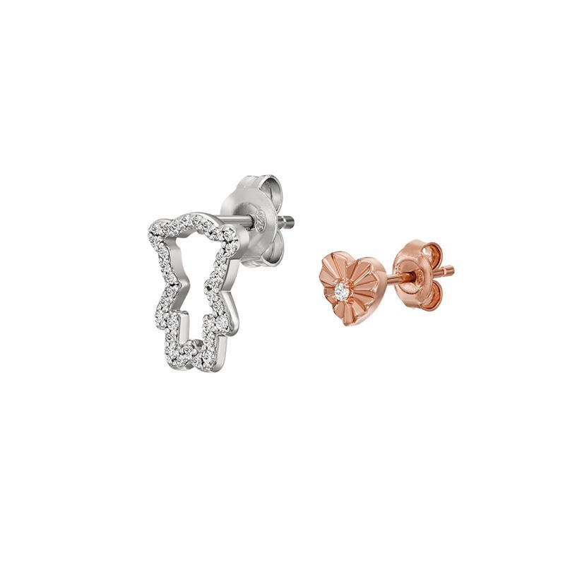 Emporio Armani Bear Series Heart Bear Women earrings Silver EG3621040 Basic Packaging-Box