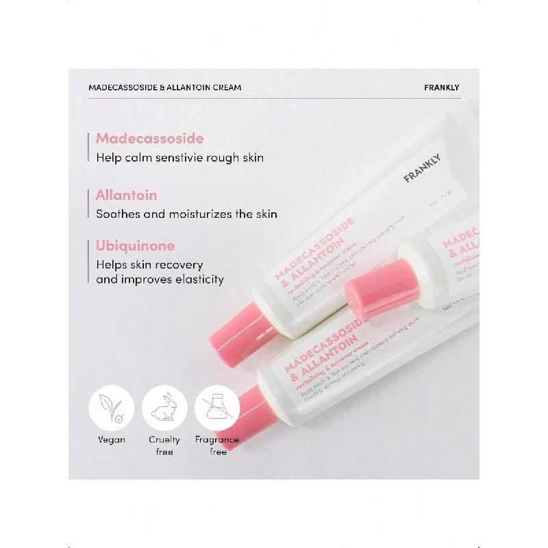 FRANKLY Madecassoside & Allantoin Cream 30ml Moisturizing Antioxidant Cream With Allantoin And Ubiquinon, Promotes Cell Turnover