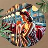 Retro D Pinup Girl Metal Sign X Inch Iron Plaque with PreDrilled Holes IndoorOutdoor Wall Art for Home Bar Cafe Farmho