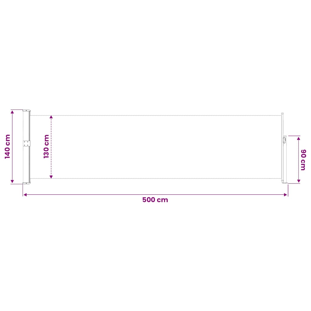 Retractable Side Awning 140*500 Cm Red