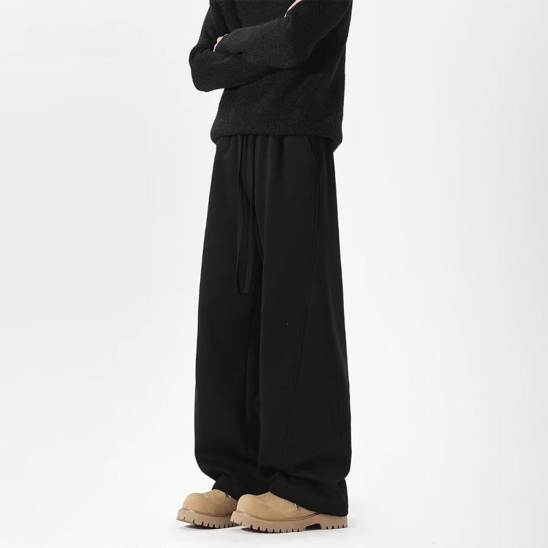 

Мужские меланжевые спортивные штаны с кулиской и широкими штанинами, свободные, повседневные, с эластичным поясом, уличная мода, всесезонные брюки M