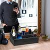 Black Perfume Organizer Perfume Rack Organizer 3 Tier Display Riser Stand Wooden Fragrances Shelf With Drawers For Watches
