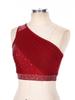 Women Girls 2pcs Dancewear for Lyrical Jazz Ballet Ballroom Dance Costume Rhinestone Crop Top with Skirted Leotard Figure Skating Outfit