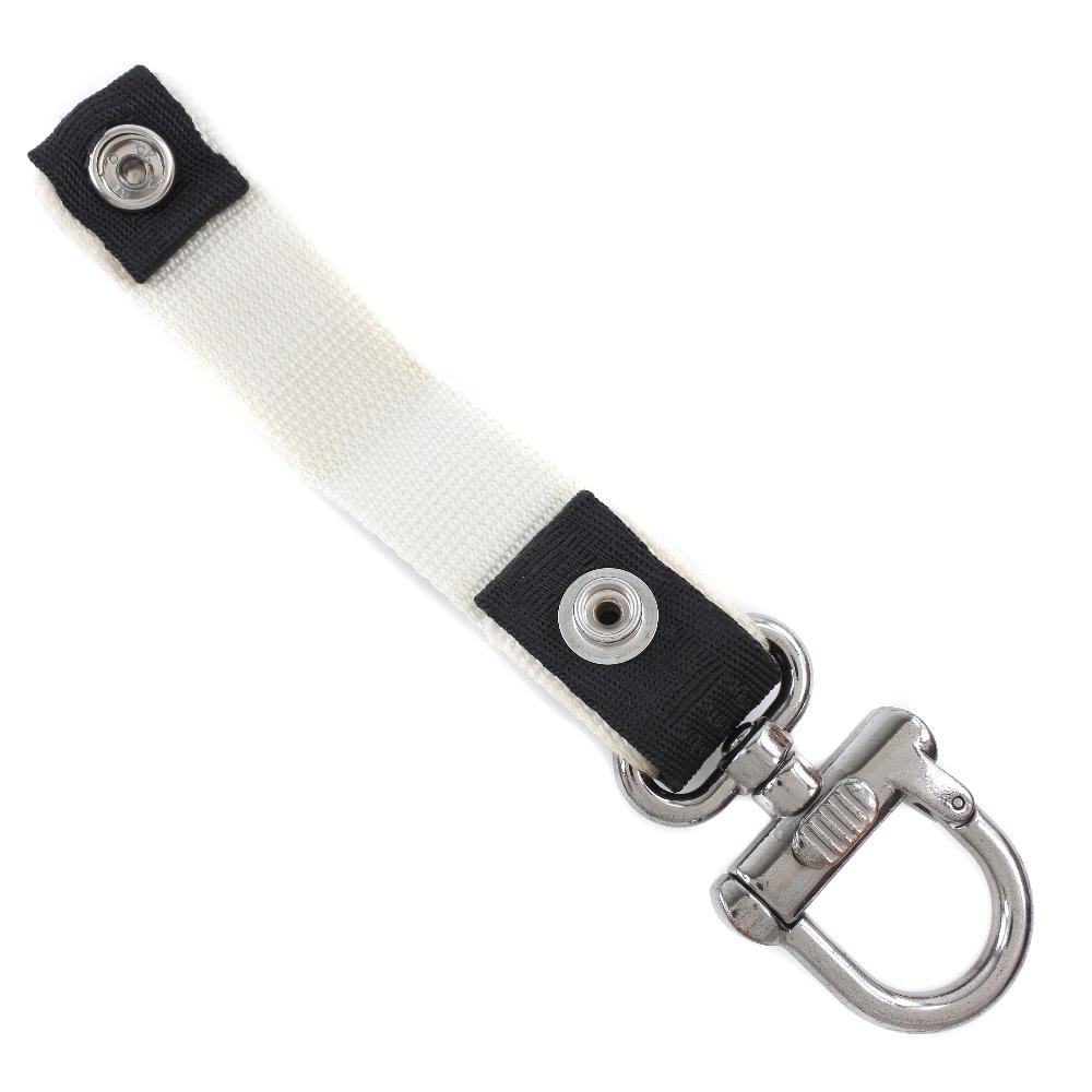 CHANEL COCO Mark key ring Sports line Black / white/Silver Nylon canvas/metallic unisex Used