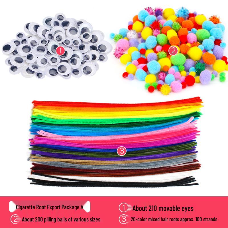Colorful DIY Chenille Pipe Cleaner Bouquet - Plush, Handmade Spring Craft Pack In Macaron Shades for Children