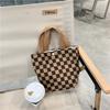 Corduroy Retro Hand-held Cloth Bag Literary Student Mommy Bento Bag Commuter Hand-carried Lunch Box Bag Woman