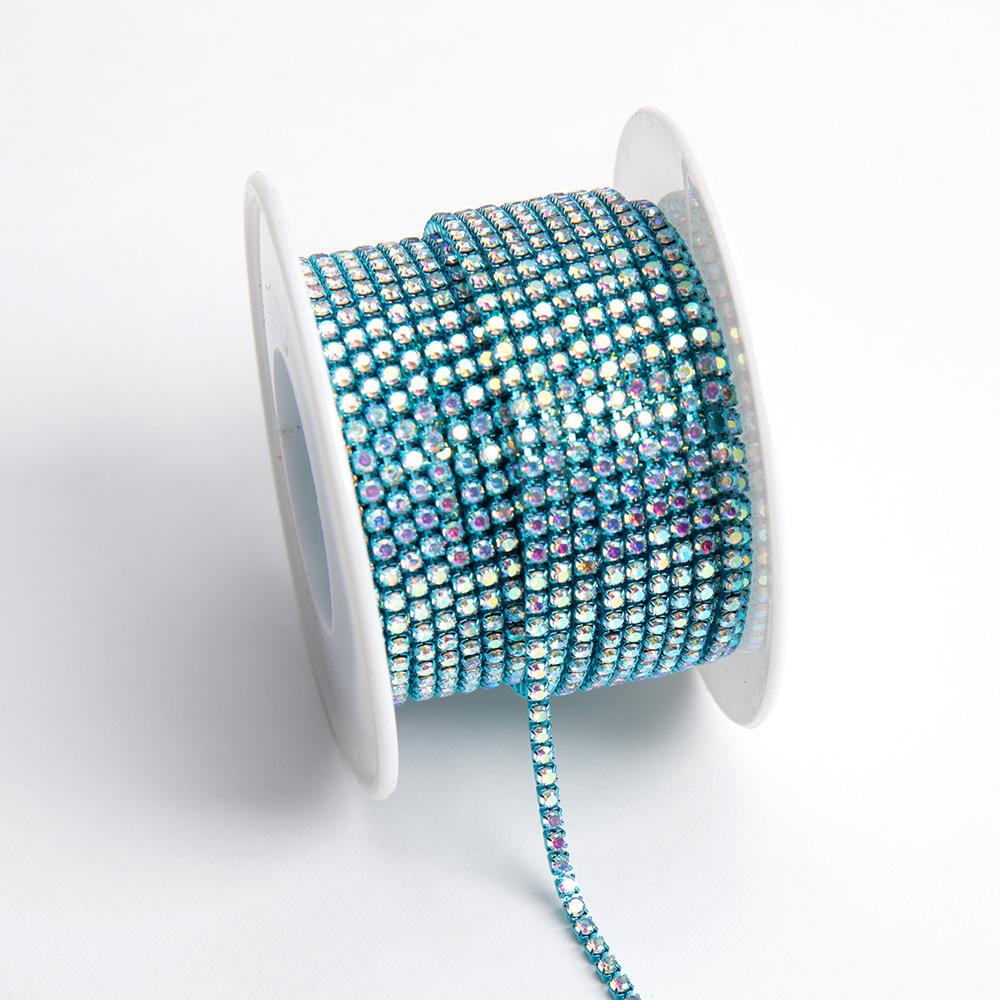 

Weichen Boutique Золотий нижній кіготь ланцюг електрофорез Ab шифрування ланцюг ніч спалах діамантовий ланцюг DIY одяг аксесуари ланцюг SS6 (2mm) -10 yards volume