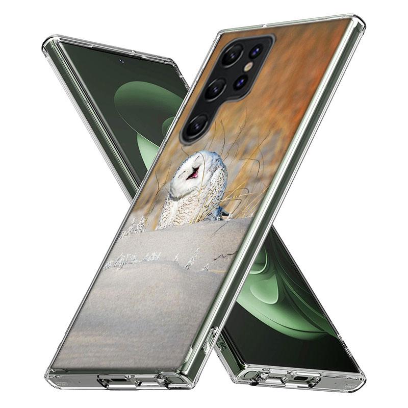 Snow Cute Owl Animal Capa Phone Case For Samsung S26 Ultra S25 Edge Galaxy S23 S21 S20 S24 FE S22 S10 Plus Cover Clear TPU Shell