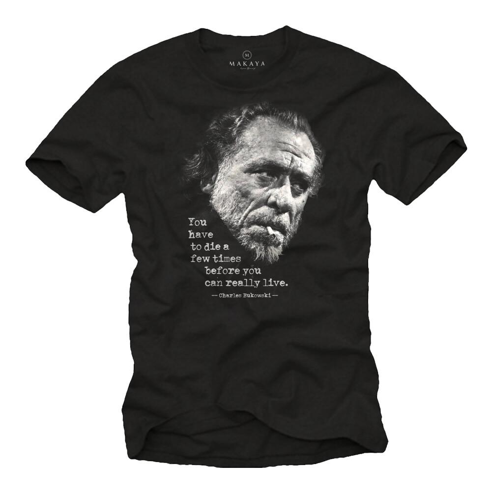 Cool Writer Mens T-Shirt with Charles Bukowski Quote - Men Sayings- XL
