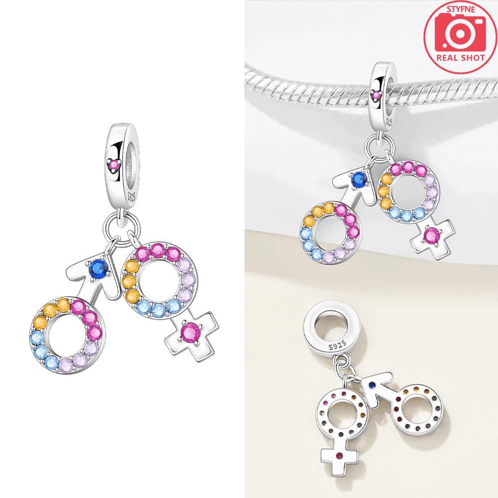 Exquisite Original Couple Boy Girl Symbols Bear Love Pink Heart Cat Charms Copper Beads Fit Bracelet Jewelry Gift Women Diy