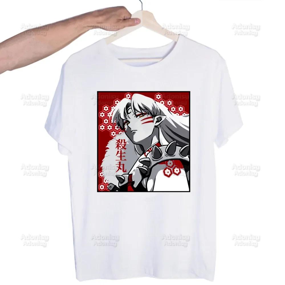 

Inuyasha Sesshoumaru Higurashi Kagome Unisex s Tshirt Cute Printing Shirt Unisexs Fashion T-Shirt For Unisex Casual Tops Short Sleeve Shirt S