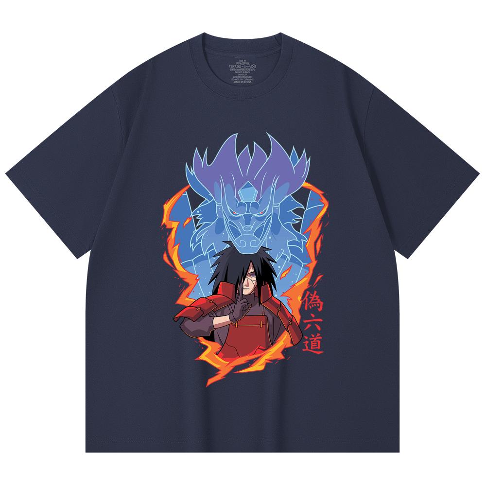 230 Gsm 100% Cotton Naruto V13 Madara Print Unisex Heavy Cotton T Shirt