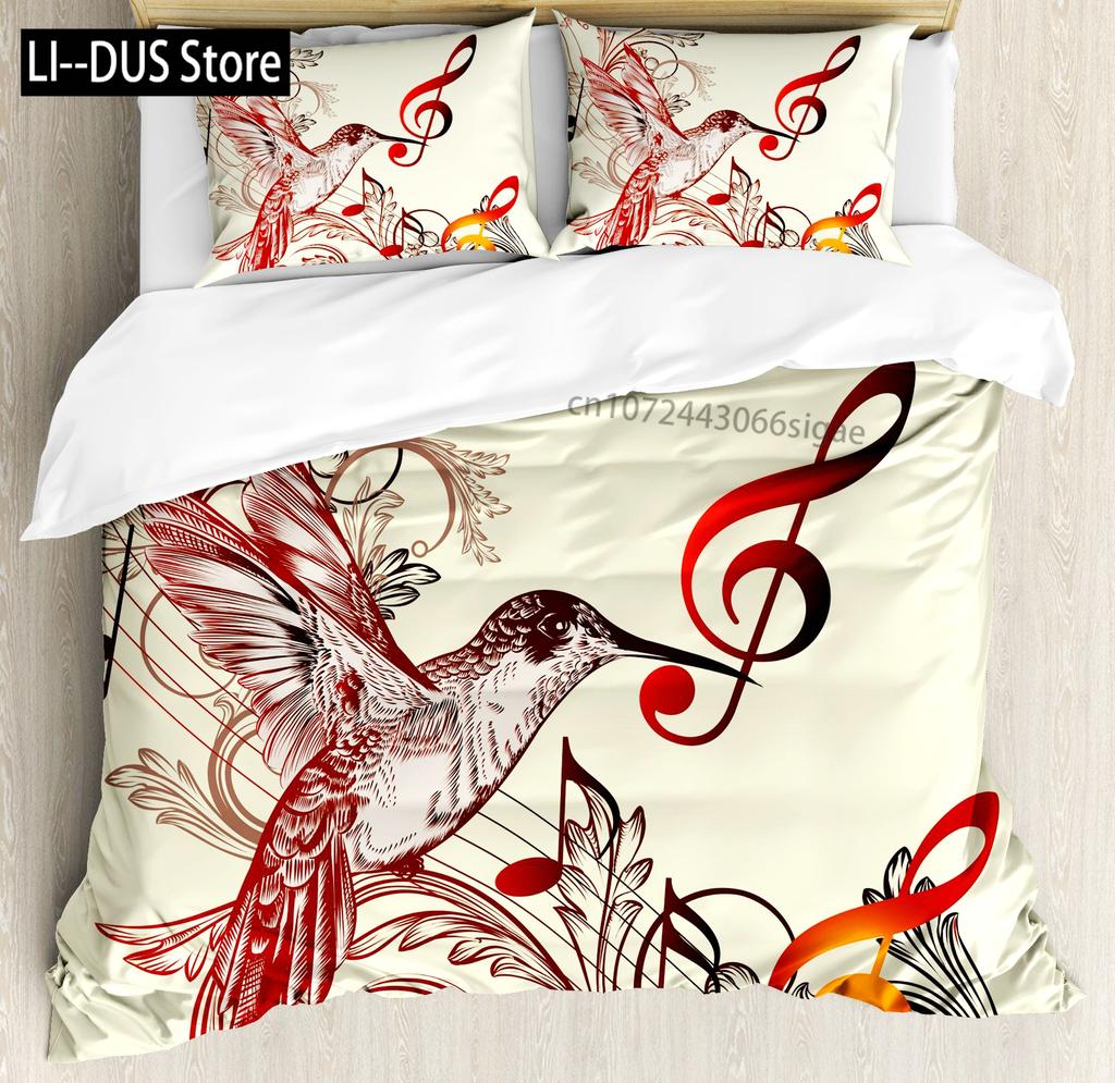 Watercolor Hummingbird Duvet Cover Set Decorative 3 Piece Bedding Set With 2 Pillow Shams Full King Queen Size Bedroom Decor