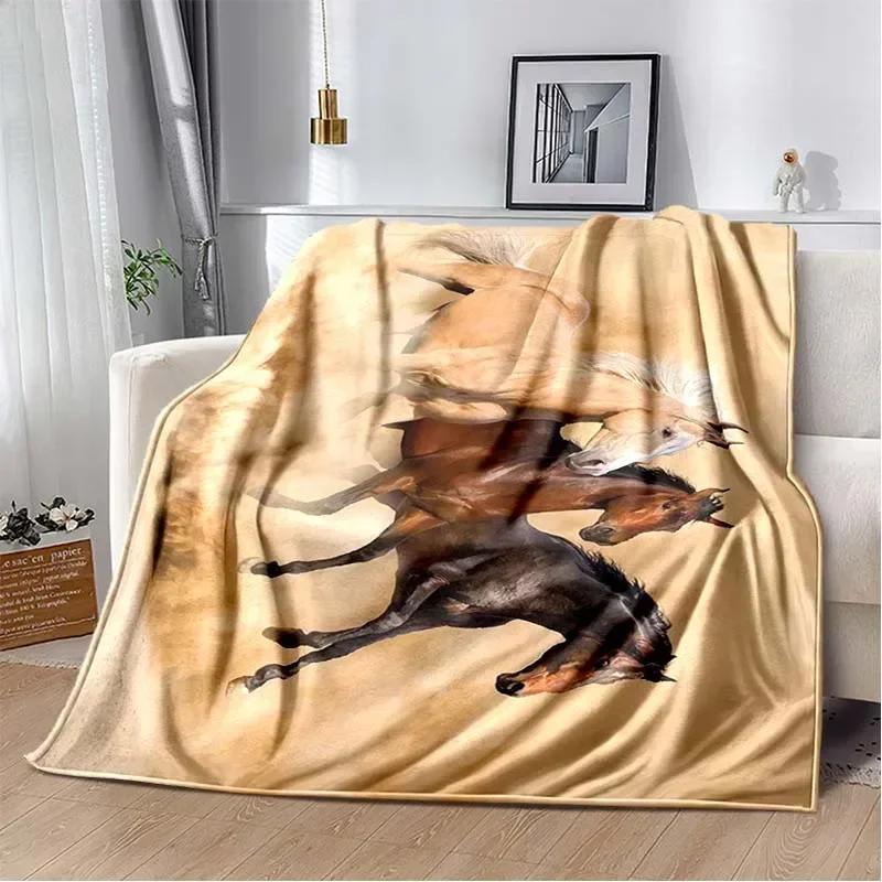 3D Print Cartoon Pentium Horse Flannel Blanket,Multi-purpose Holiday Gift Blanket Warm And Soft Blankets All Seasons